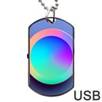 Circle Colorful Rainbow Spectrum Button Gradient Dog Tag USB Flash (One Side)