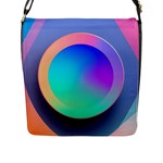Circle Colorful Rainbow Spectrum Button Gradient Flap Closure Messenger Bag (L)