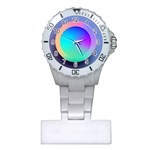 Circle Colorful Rainbow Spectrum Button Gradient Plastic Nurses Watch