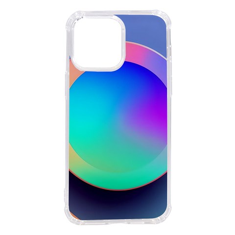 Circle Colorful Rainbow Spectrum Button Gradient iPhone 14 Pro Max TPU UV Print Case from UrbanLoad.com Front