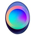 Circle Colorful Rainbow Spectrum Button Gradient Oval Glass Fridge Magnet (4 pack)