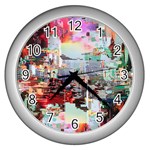 Digital Computer Technology Office Information Modern Media Web Connection Art Creatively Colorful C Wall Clock (Silver)