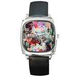 Digital Computer Technology Office Information Modern Media Web Connection Art Creatively Colorful C Square Metal Watch