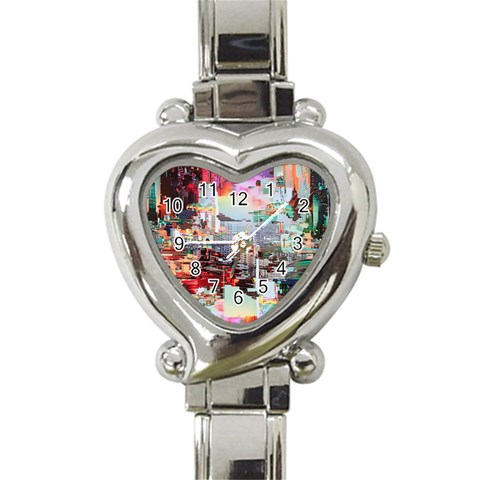 Digital Computer Technology Office Information Modern Media Web Connection Art Creatively Colorful C Heart Italian Charm Watch from UrbanLoad.com Front