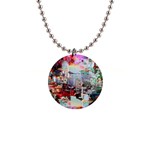 Digital Computer Technology Office Information Modern Media Web Connection Art Creatively Colorful C 1  Button Necklace