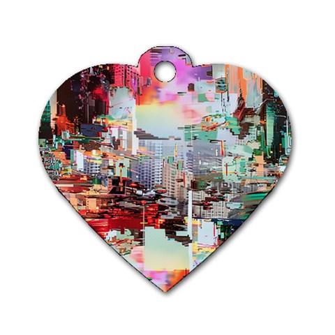 Digital Computer Technology Office Information Modern Media Web Connection Art Creatively Colorful C Dog Tag Heart (One Side) from UrbanLoad.com Front