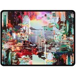 Digital Computer Technology Office Information Modern Media Web Connection Art Creatively Colorful C Two Sides Fleece Blanket (Large)
