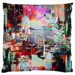 Digital Computer Technology Office Information Modern Media Web Connection Art Creatively Colorful C Large Premium Plush Fleece Cushion Case (Two Sides)