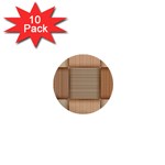Wooden Wickerwork Texture Square Pattern 1  Mini Buttons (10 pack) 