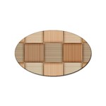 Wooden Wickerwork Texture Square Pattern Sticker Oval (100 pack)