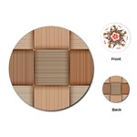 Wooden Wickerwork Texture Square Pattern Playing Cards Single Design (Round)
