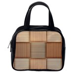 Wooden Wickerwork Texture Square Pattern Classic Handbag (One Side)