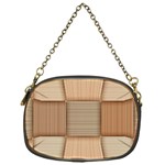 Wooden Wickerwork Texture Square Pattern Chain Purse (One Side)