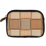 Wooden Wickerwork Texture Square Pattern Digital Camera Leather Case