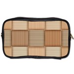 Wooden Wickerwork Texture Square Pattern Toiletries Bag (Two Sides)