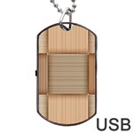 Wooden Wickerwork Texture Square Pattern Dog Tag USB Flash (One Side)