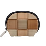Wooden Wickerwork Texture Square Pattern Accessory Pouch (Small)