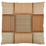 Wooden Wickerwork Texture Square Pattern Large Premium Plush Fleece Cushion Case (Two Sides)