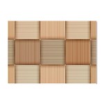 Wooden Wickerwork Texture Square Pattern Crystal Sticker (A4)