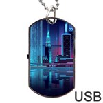 Digital Art Artwork Illustration Vector Buiding City Dog Tag USB Flash (One Side)