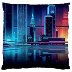 Digital Art Artwork Illustration Vector Buiding City Large Premium Plush Fleece Cushion Case (One Side)