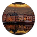 Old Port Of Maasslui Netherlands Round Mousepad