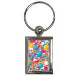 Circles Art Seamless Repeat Bright Colors Colorful Key Chain (Rectangle)