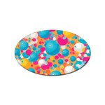 Circles Art Seamless Repeat Bright Colors Colorful Sticker Oval (10 pack)