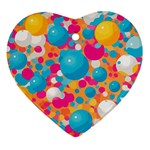 Circles Art Seamless Repeat Bright Colors Colorful Heart Ornament (Two Sides)