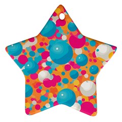 Circles Art Seamless Repeat Bright Colors Colorful Star Ornament (Two Sides) from UrbanLoad.com Front