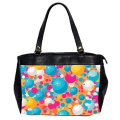 Circles Art Seamless Repeat Bright Colors Colorful Oversize Office Handbag (2 Sides) from UrbanLoad.com Front