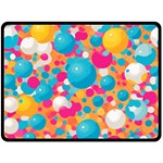 Circles Art Seamless Repeat Bright Colors Colorful Fleece Blanket (Large)