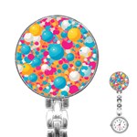 Circles Art Seamless Repeat Bright Colors Colorful Stainless Steel Nurses Watch
