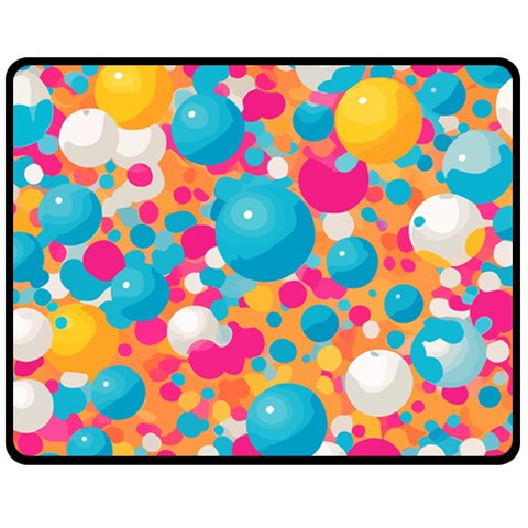 Circles Art Seamless Repeat Bright Colors Colorful Two Sides Fleece Blanket (Medium) from UrbanLoad.com 58.8 x47.4  Blanket Front