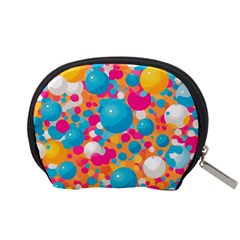 Circles Art Seamless Repeat Bright Colors Colorful Accessory Pouch (Small) from UrbanLoad.com Back