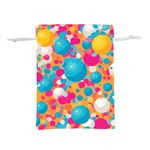 Circles Art Seamless Repeat Bright Colors Colorful Lightweight Drawstring Pouch (S)