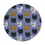 Cat Cat Background Animals Little Cat Pets Kittens Round Ornament (Two Sides)