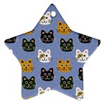 Cat Cat Background Animals Little Cat Pets Kittens Star Ornament (Two Sides)