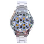 Cat Cat Background Animals Little Cat Pets Kittens Stainless Steel Analogue Watch
