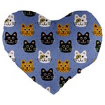 Cat Cat Background Animals Little Cat Pets Kittens Large 19  Premium Flano Heart Shape Cushions