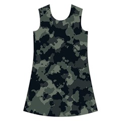 Camouflage, Pattern, Abstract, Background, Texture, Army Kids  Short Sleeve Velvet Dress from UrbanLoad.com Front