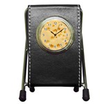 Cheese Texture, Yellow Cheese Background Pen Holder Desk Clock