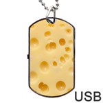 Cheese Texture, Yellow Cheese Background Dog Tag USB Flash (One Side)