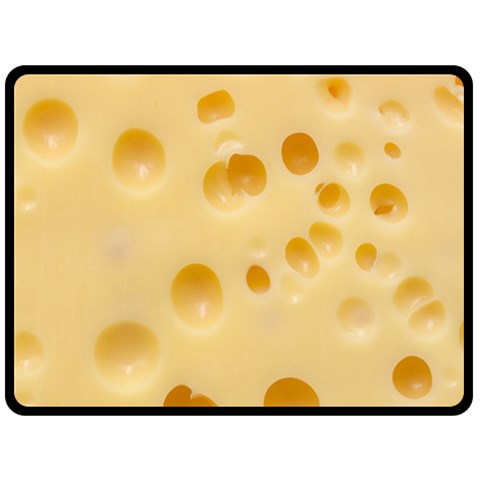 Cheese Texture, Yellow Cheese Background Two Sides Fleece Blanket (Large) from UrbanLoad.com 80 x60  Blanket Front