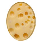 Cheese Texture, Yellow Cheese Background Oval Glass Fridge Magnet (4 pack)