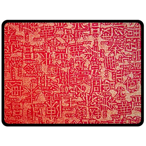 Chinese Hieroglyphs Patterns, Chinese Ornaments, Red Chinese Two Sides Fleece Blanket (Large) from UrbanLoad.com 80 x60  Blanket Front