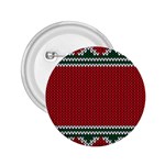 Christmas Pattern, Fabric Texture, Knitted Red Background 2.25  Buttons