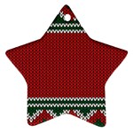 Christmas Pattern, Fabric Texture, Knitted Red Background Ornament (Star)