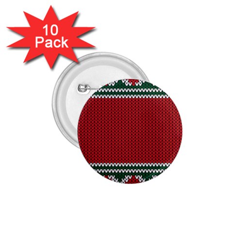 Christmas Pattern, Fabric Texture, Knitted Red Background 1.75  Buttons (10 pack) from UrbanLoad.com Front