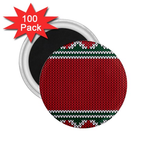 Christmas Pattern, Fabric Texture, Knitted Red Background 2.25  Magnets (100 pack)  from UrbanLoad.com Front